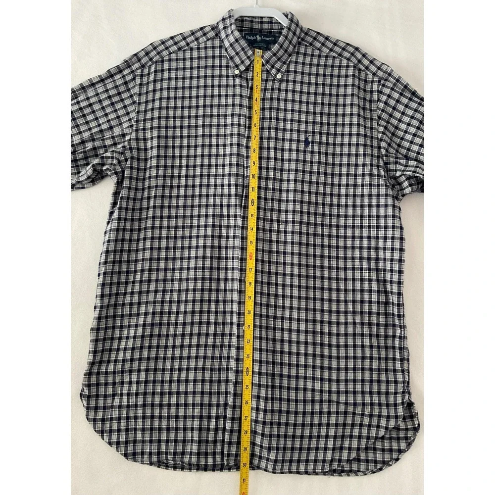 Ralph Lauren Checkered Button Down Shirt Long Sleeve Cotton Casual Size L - Picture 4 of 7